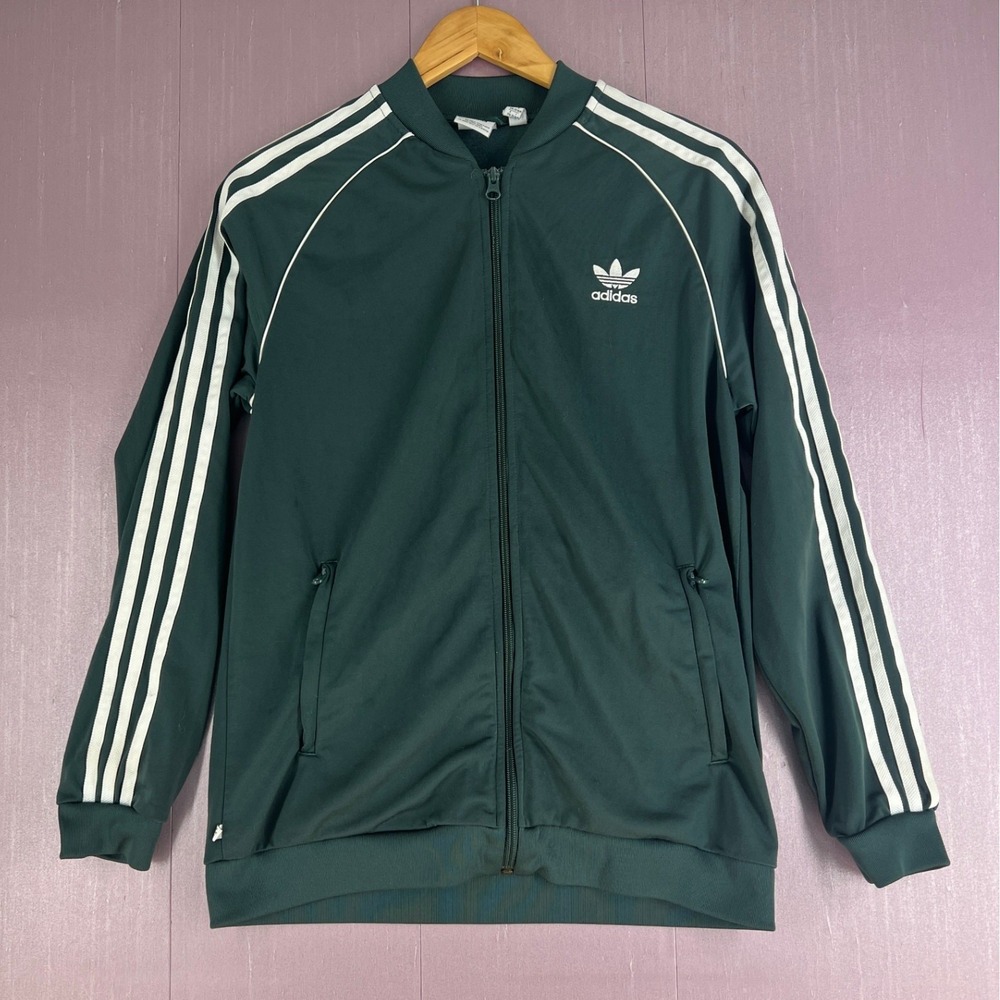 Adidas Originals SST Track Jacket Green White Stripes Trefoil Youth XL 15-16Y